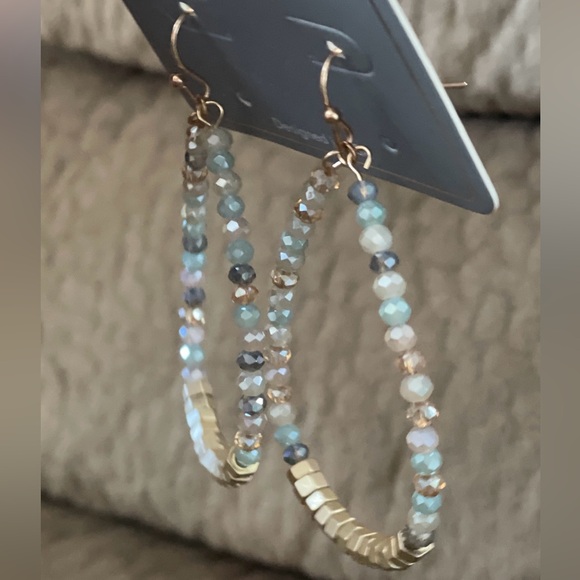 Gold Hoop Earrings (with pretty beads)— AD Project - Picture 4 of 7